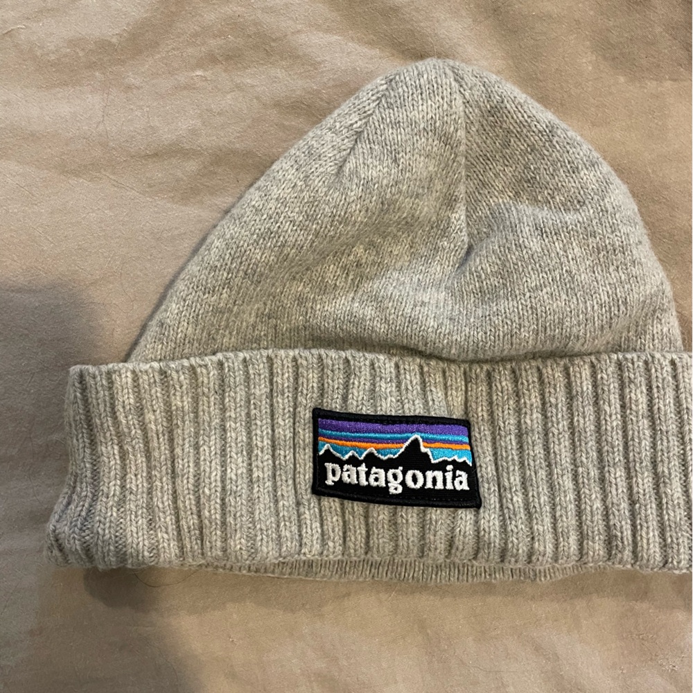 Patagonia Light Gray Knit Hat